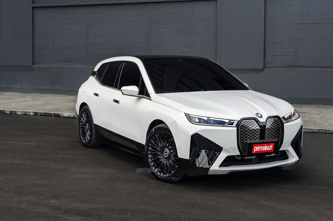 White Ix Rear White BMW iX- Brixton Forged LX01 Monoblock - Brixton Forged™